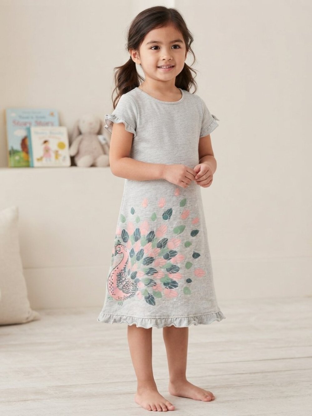 Carter's Light Gray Shirt with Small Pink Bow size 8/10
